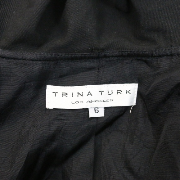 TRINA TURK Black Ruffle Bell Peplum Blazer 6 - Picture 5 of 6